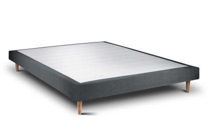 Sommier Tapissier 140x190 cm - H29 cm - Velours - Gris anthracite