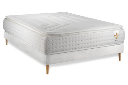 Ensemble Matelas Sommier 200x200 cm - Sommier Blanc (en kit) - Vingt-Quatre PLUS
