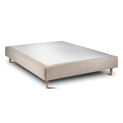 Sommier Tapissier 150x190 cm - H35 cm - Toile nattée - Beige brun