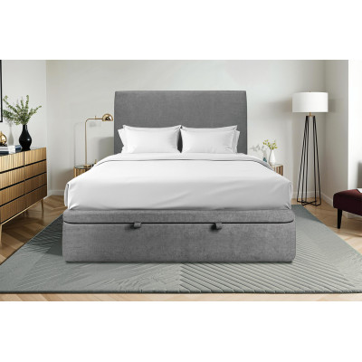 Sommier Coffre 160x200 cm - Toile nattée  - Gris anthracite