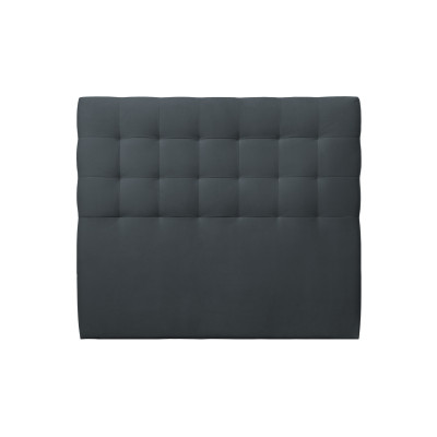Tête de lit 135 cm Capitonnée - Tissu Velours Gris Anthracite