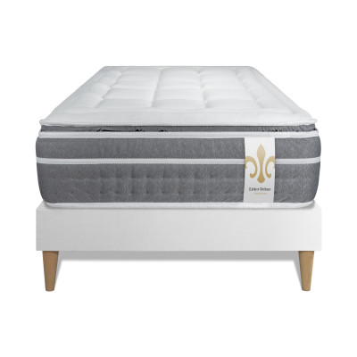 Ensemble Matelas Sommier 90x200 cm - Sommier Blanc (déjà monté) - Trente PLUS