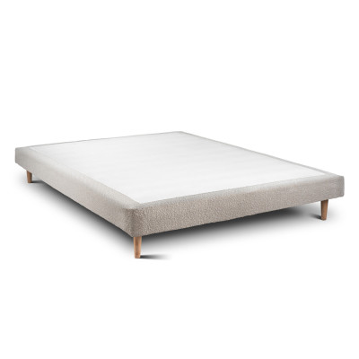 Sommier Tapissier 135x190 cm - H29 cm - Bouclette - Beige clair