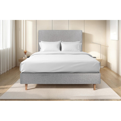 Tête de lit 135 cm Tapissée - Tissu Bouclette Gris