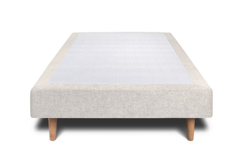 Sommier Tapissier 90x200 cm - H29 cm - Toile nattée - Beige clair
