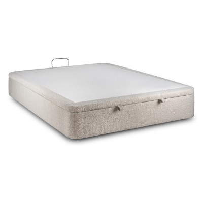 Sommier Coffre 200x200 cm - Bouclette - Beige clair