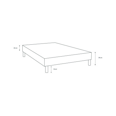 Sommier Tapissier 90x200 cm - H35 cm - Bouclette - Gris