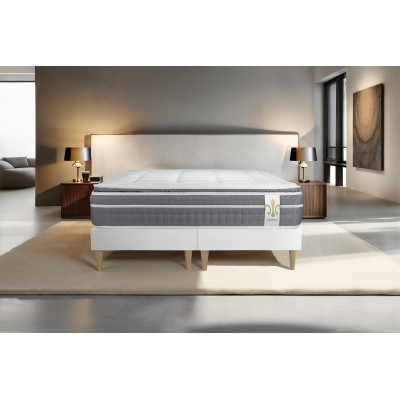Ensemble Matelas Sommier 180x200 cm - 2 Sommiers Blanc - Trente PLUS