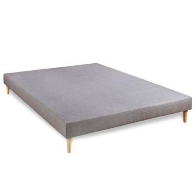 Ensemble Matelas Sommier 160x200 cm - Sommier Gris (déjà monté) - Vingt-Six PLUS