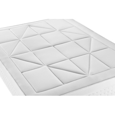 Pack lit complet 160x200 cm - Matelas + Sommier Gris + 2 oreillers + Couette - Vingt-Huit