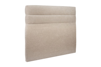 Tête de lit 140 cm Lignes - Tissu Toile Natté Beige Brun