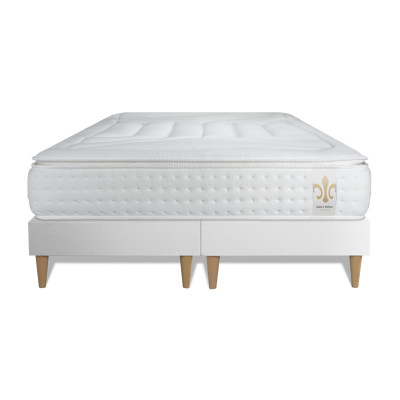 Ensemble Matelas Sommier 160x200 cm - 2 Sommiers Blanc - Vingt-Quatre PLUS