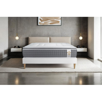 Ensemble Matelas Sommier 180x200 cm - Sommier Blanc (en kit) - Vingt-Six PLUS
