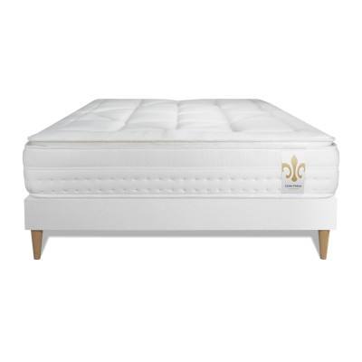 Ensemble Matelas Sommier 200x200 cm - Sommier Blanc (en kit) - Vingt-Huit PLUS