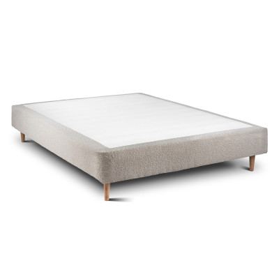 Sommier Tapissier 150x190 cm - H35 cm - Bouclette - Beige clair