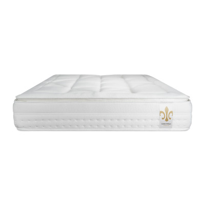 Pack lit complet 140x200 cm - Matelas + Sommier Gris + 2 oreillers + Couette - Vingt-Huit PLUS