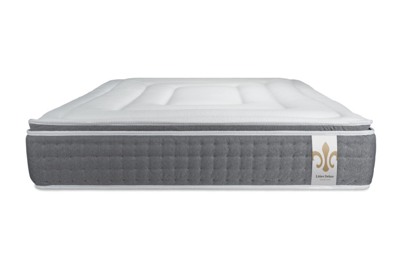 Pack lit complet 140x190 cm - Matelas + Sommier Blanc + 2 oreillers + Couette - Vingt-Six PLUS