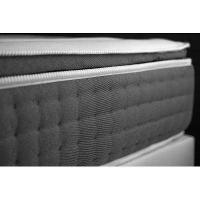 Ensemble Matelas Sommier 160x200 cm - 2 Sommiers Gris - Vingt-Six PLUS