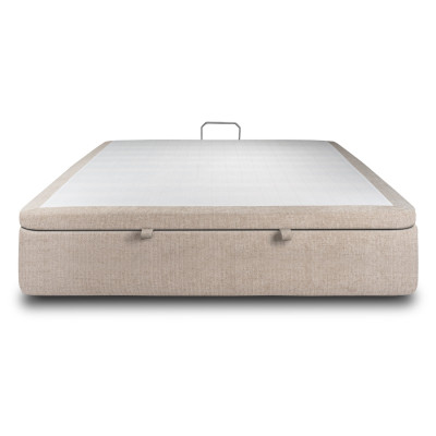 Sommier Coffre 160x200 cm - Toile nattée  - Beige brun