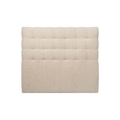 Tête de lit 160 cm Capitonnée - Tissu Bouclette Beige Clair