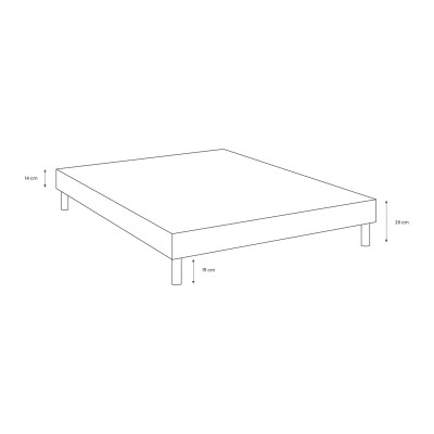 Sommier Tapissier 160x200 cm - H29 cm - Toile nattée - Beige brun