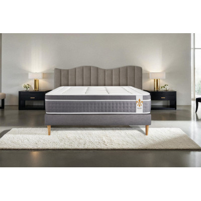 Ensemble Matelas Sommier 180x200 cm - Sommier Gris (en kit) - Trente