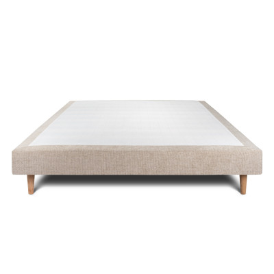 Sommier Tapissier 150x190 cm - H29 cm - Toile nattée - Beige brun