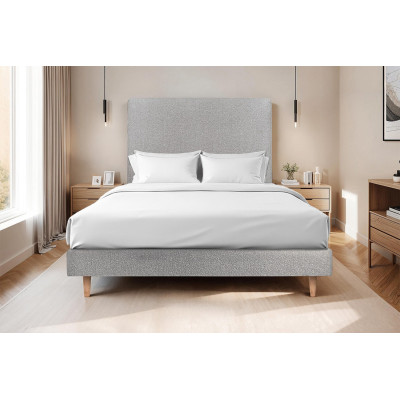 Sommier Tapissier 140x190 cm - H29 cm - Bouclette - Gris