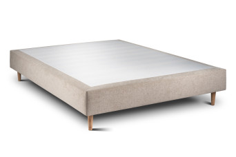 Sommier Tapissier 140x190 cm - H35 cm - Toile nattée - Beige brun