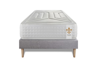 Ensemble Matelas Sommier 90x200 cm - Sommier Gris (en kit) - Vingt-Quatre