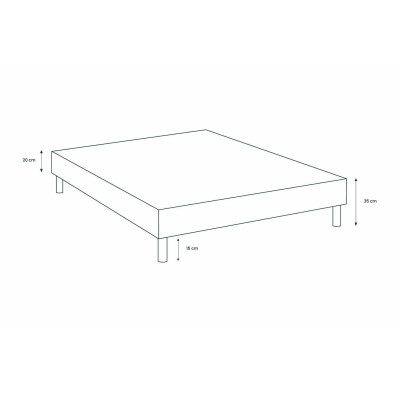 Sommier Tapissier 140x200 cm - H35 cm - Toile nattée - Beige clair