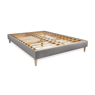 Ensemble Matelas Sommier 140x190 cm - Sommier Gris (en kit) - Trente PLUS