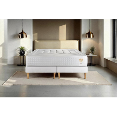 Ensemble Matelas Sommier 160x200 cm - 2 Sommiers Blanc - Vingt-Quatre