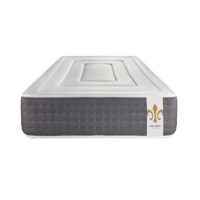 Ensemble Matelas Sommier 90x190 cm - Sommier Gris (déjà monté) - Vingt-Six
