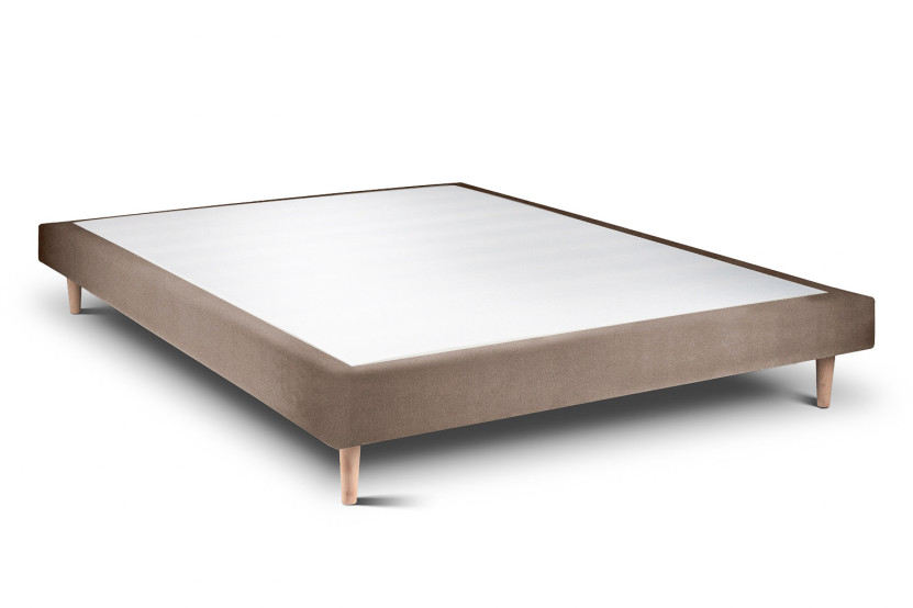 Sommier Tapissier 150x200 cm - H29 cm - Velours - Taupe
