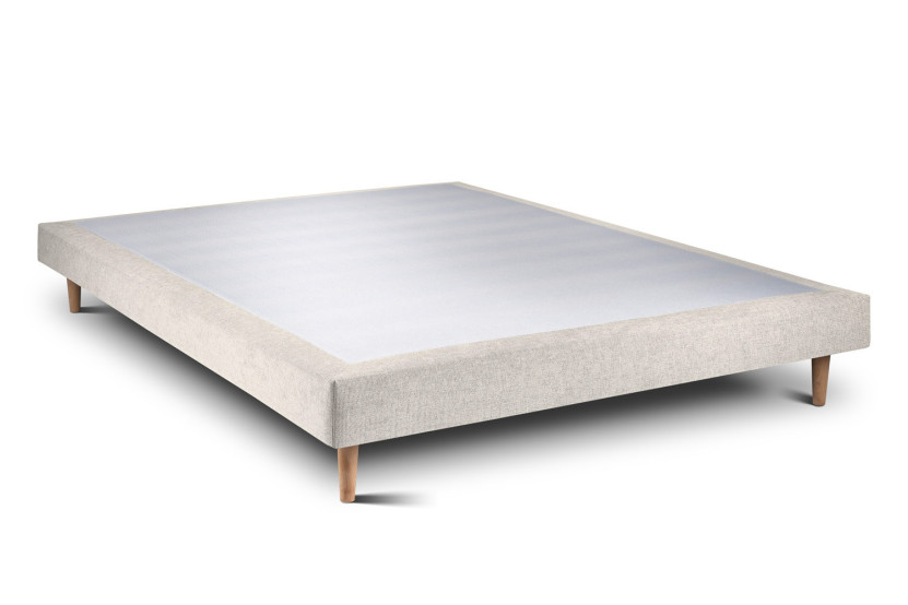 Sommier Tapissier 160x200 cm - H29 cm - Toile nattée - Beige clair