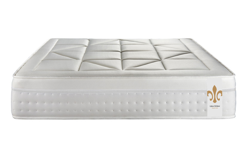 Pack lit complet 200x200 cm - Matelas + 2 Sommiers Gris + 2 oreillers + Couette - Vingt-Huit