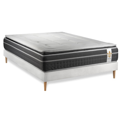 Ensemble Matelas Sommier 160x200 cm - Sommier Blanc (en kit) - Trente PLUS