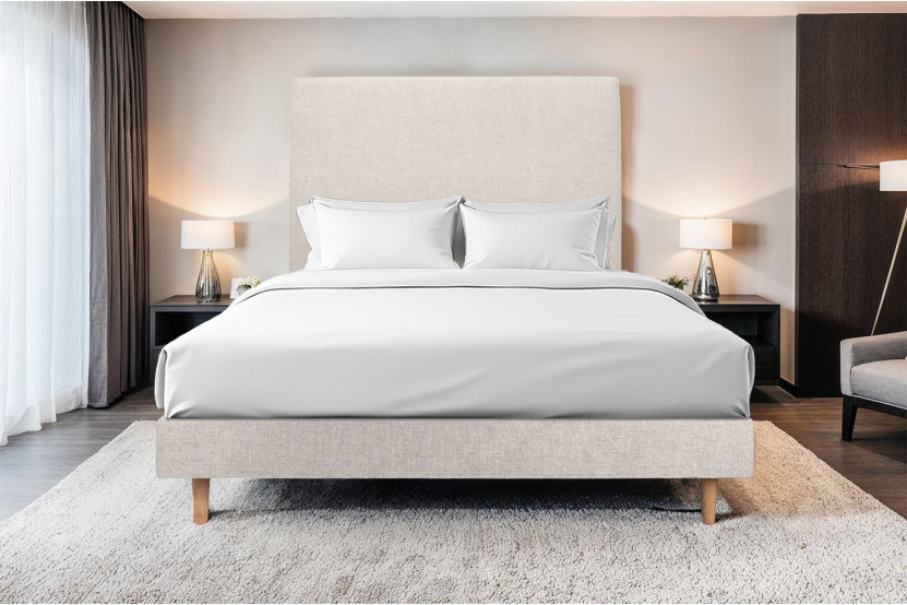 Sommier Tapissier 150x200 cm - H29 cm - Toile nattée - Beige clair