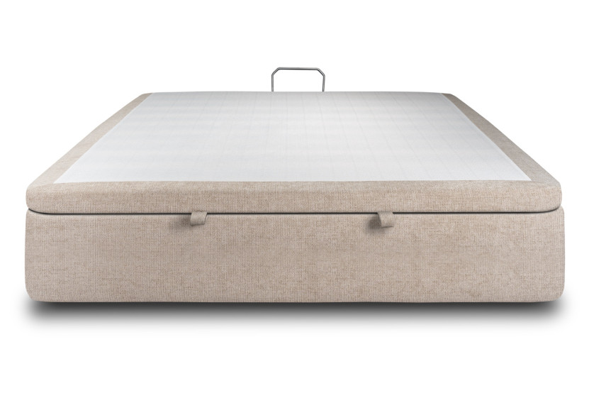 Sommier Coffre 180x200 cm - Toile nattée  - Beige brun