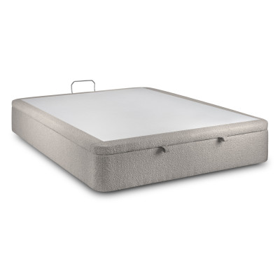 Sommier Coffre 160x200 cm - Bouclette - Gris