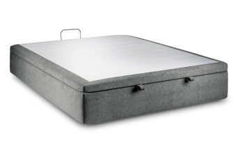 Sommier Coffre 160x200 cm - Toile nattée  - Gris anthracite