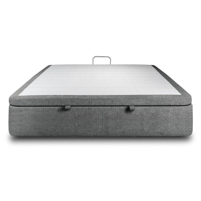 Sommier Coffre 180x200 cm - Toile nattée  - Gris anthracite