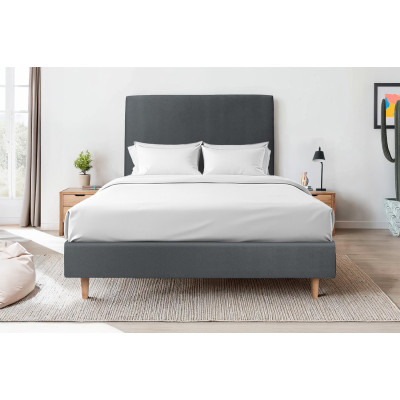 Tête de lit 160 cm Tapissée - Tissu Velours Gris Anthracite