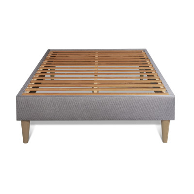 Ensemble Matelas Sommier 90x190 cm - Sommier Gris (en kit) - Vingt-Huit