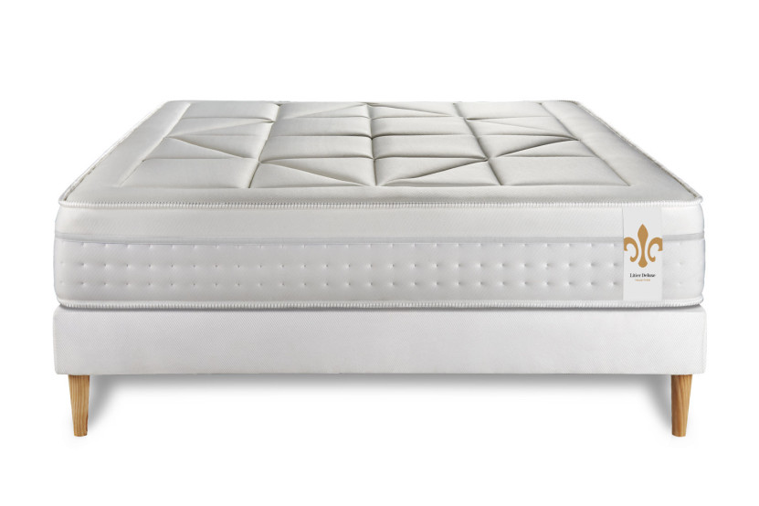 Ensemble Matelas Sommier 140x190 cm - Sommier Blanc (déjà monté) - Vingt-Huit