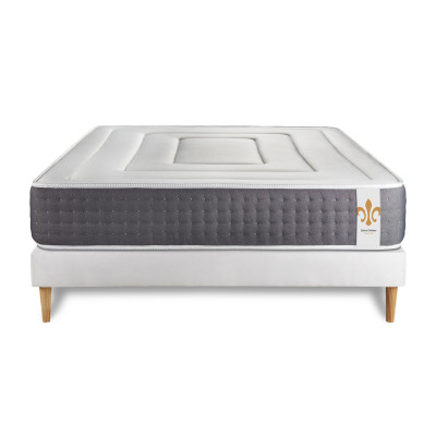 Ensemble Matelas Sommier 140x190 cm - Sommier Blanc (en kit) - Vingt-Six