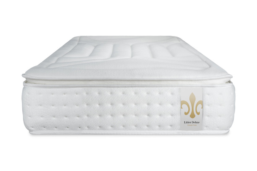 Ensemble Matelas Sommier 90x190 cm - Sommier Gris (déjà monté) - Vingt-Quatre PLUS