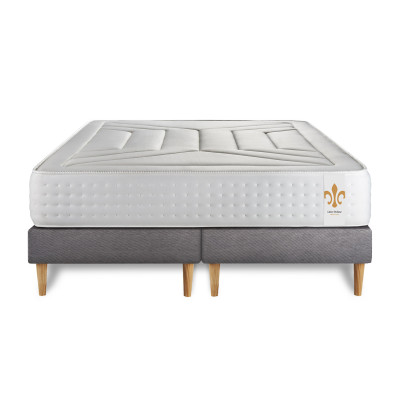 Ensemble Matelas Sommier 180x200 cm - 2 Sommiers Gris - Vingt-Quatre