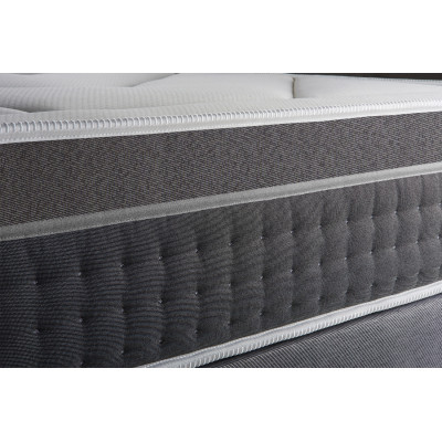 Ensemble Matelas Sommier 90x190 cm - Sommier Blanc (déjà monté) - Trente
